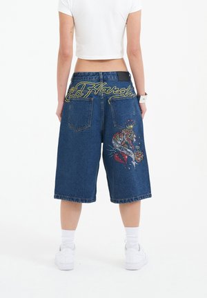 TIGER KING DIAMANTE  - Denim shorts - indigo