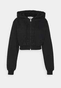 PAMELA REIF x NA-KD - ZIP DETAIL HOODIE - Camisola com fecho - black
