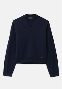 V NECK SWEATER - Pulover - navy blue