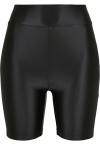 Urban Classics - LADIES HIGHWAIST SHINY METALLIC CYCLE SHORTS - Leggings - Trousers - schwarz Thumbnail Image 1