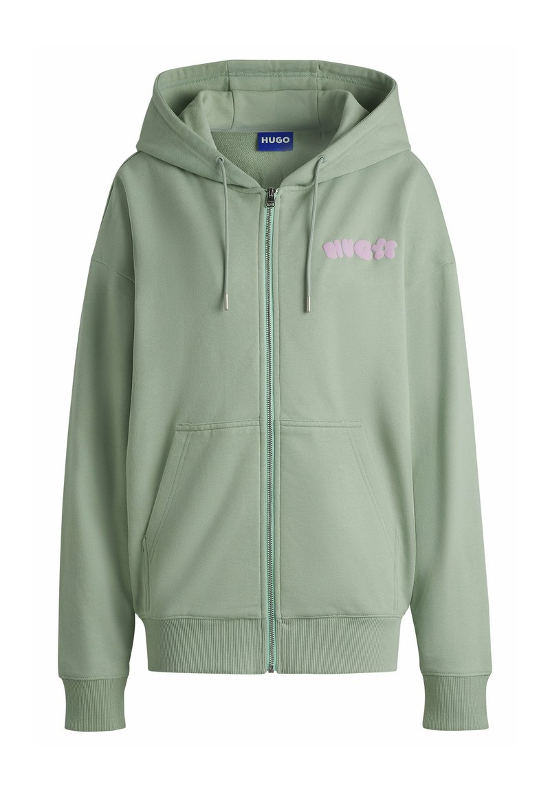 HUGO Sweater met rits groen