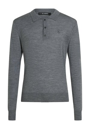 KARL LAGERFELD, KARL LAGERFELD POLO MERINO - Polo - medium grey melange