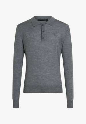 KARL LAGERFELD, KARL LAGERFELD POLO MERINO - Polo - medium grey melange