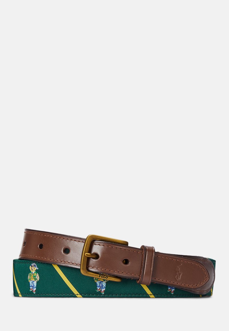 Polo Ralph Lauren POLO BEAR LEATHER TRIM BELT - Klassiske belter - moss agate