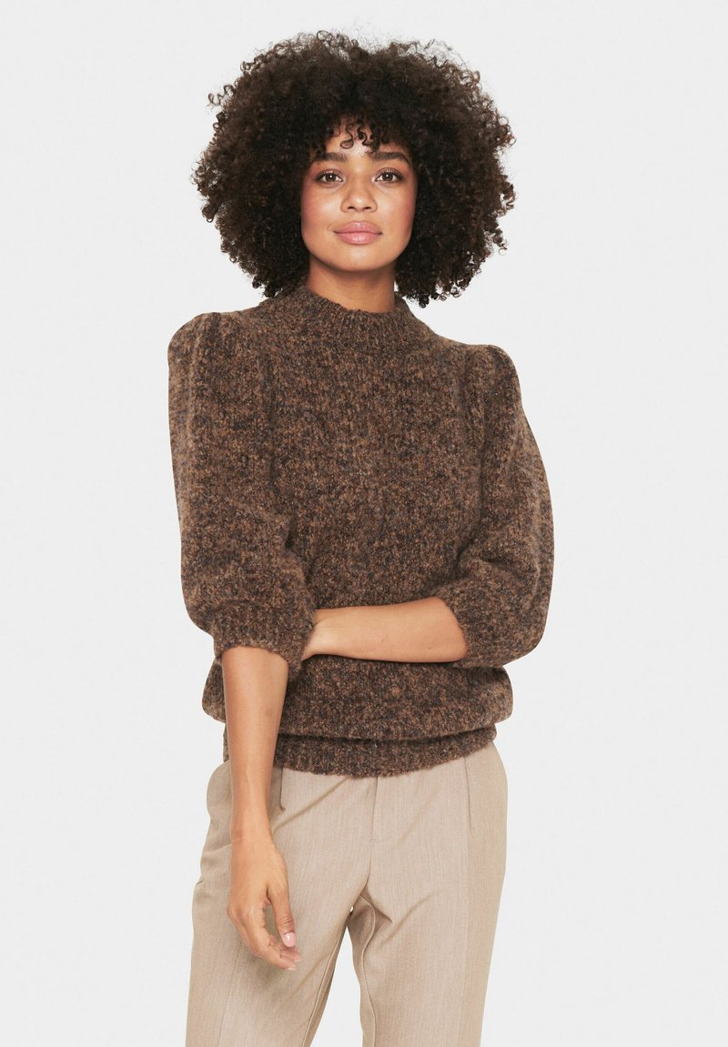 Saint Tropez PINJESZ Jumper chocolate brown melange/dark brown