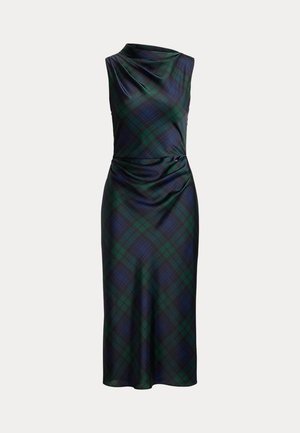 Lauren Ralph Lauren, BLACK WATCH SATIN CHARMEUSE DRESS - Дълга рокля - navy/green/black