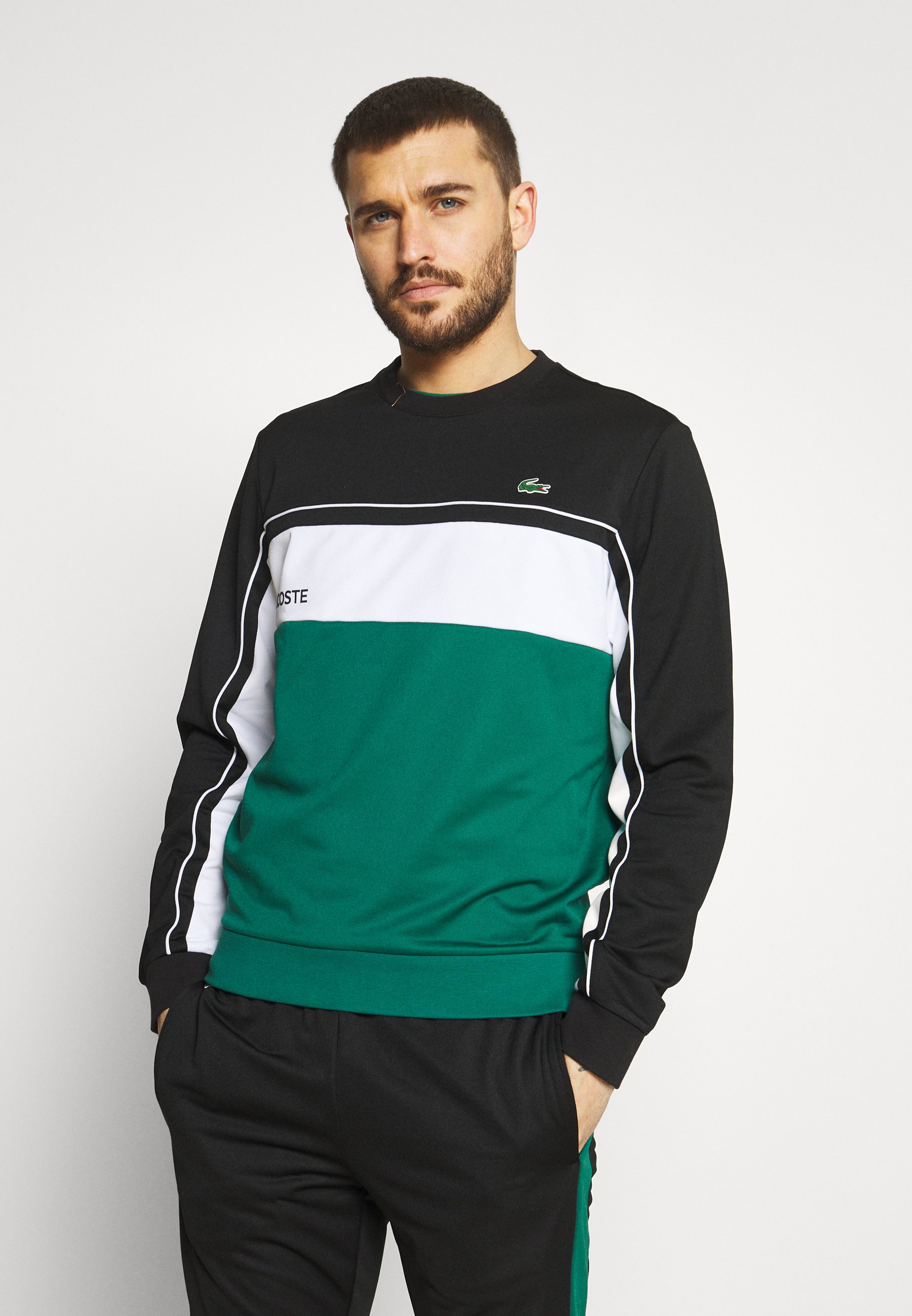 Felpa Tennis con zip e cappuccio in cotone in tinta unita Nero/Grigio Chine  Uomo | Felpe Lacoste – Pinneblu