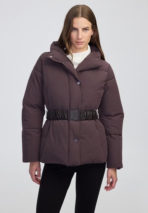 HIGH-COLLAR PUFFER - Chaqueta de invierno - brown