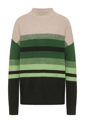 GESTREIFTER MOULINÉ - Pullover - grün