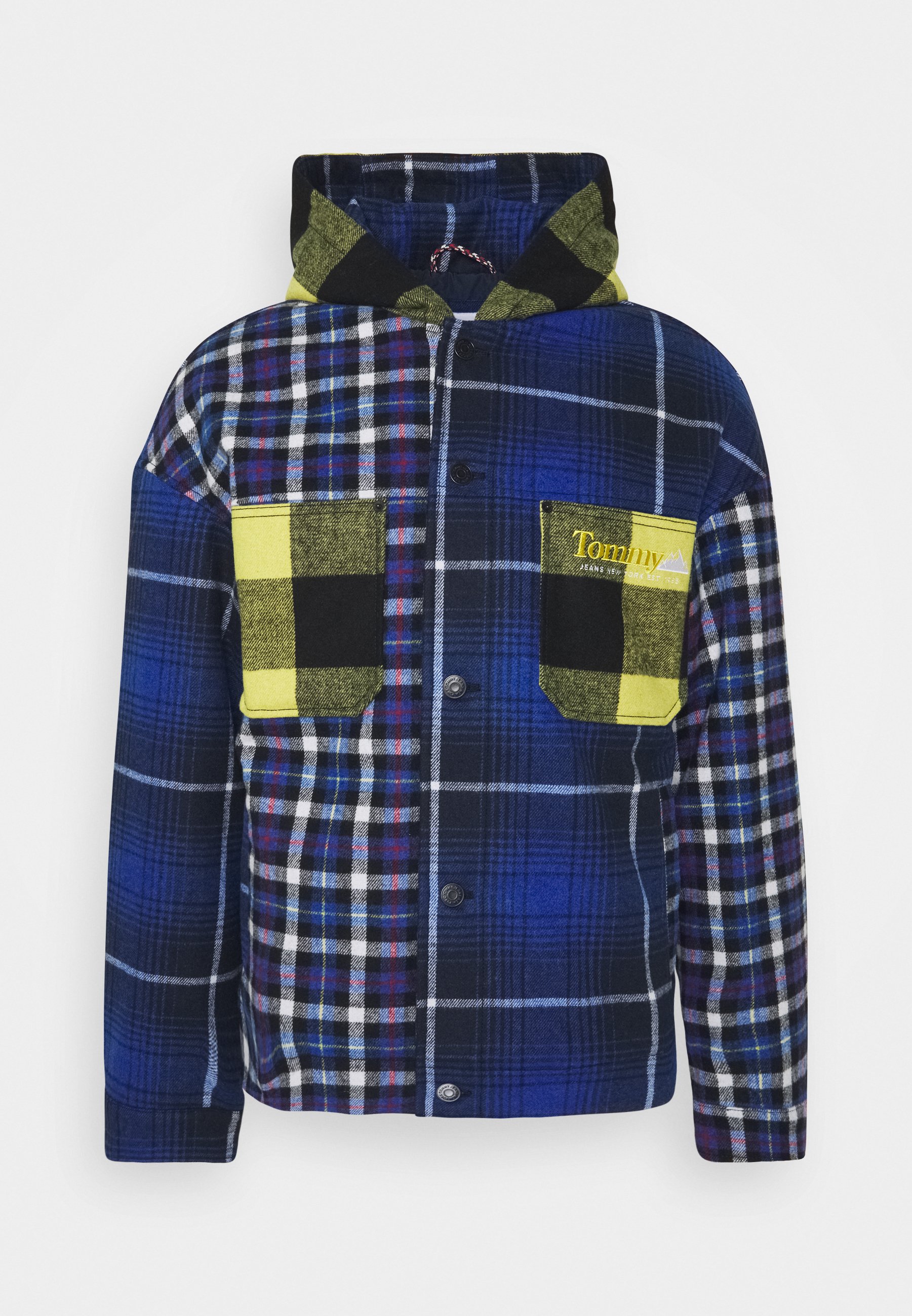tommy jeans plaid coat