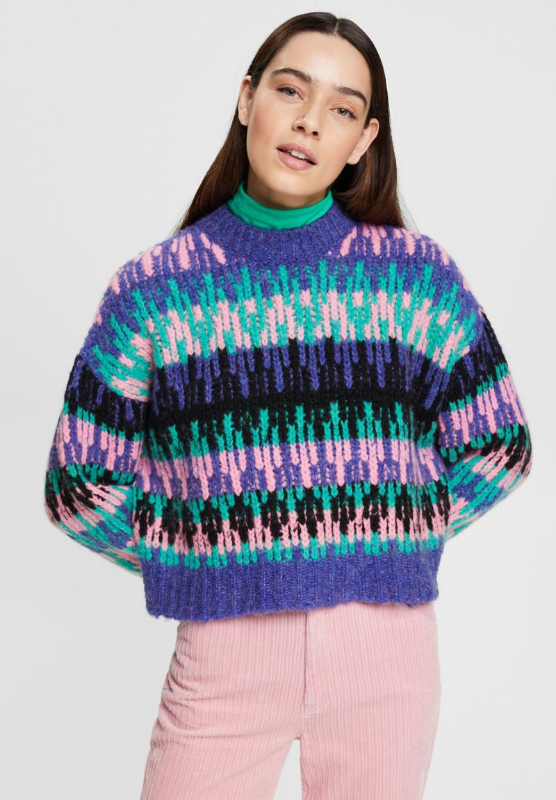 ESPRIT Maglione Cardigan Donna Con Scollo A V E Chiusura Henley, Maniche Lunghe A Risvolto