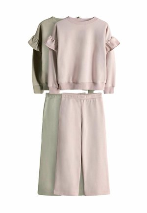 REGULAR FIT - 2 PACK FRILL SLEEVE & WIDE  SET - Tracksuit - brown pink