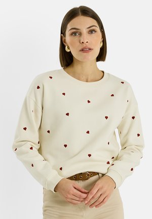 BRODERIE CŒUR - Sweatshirt - ecru