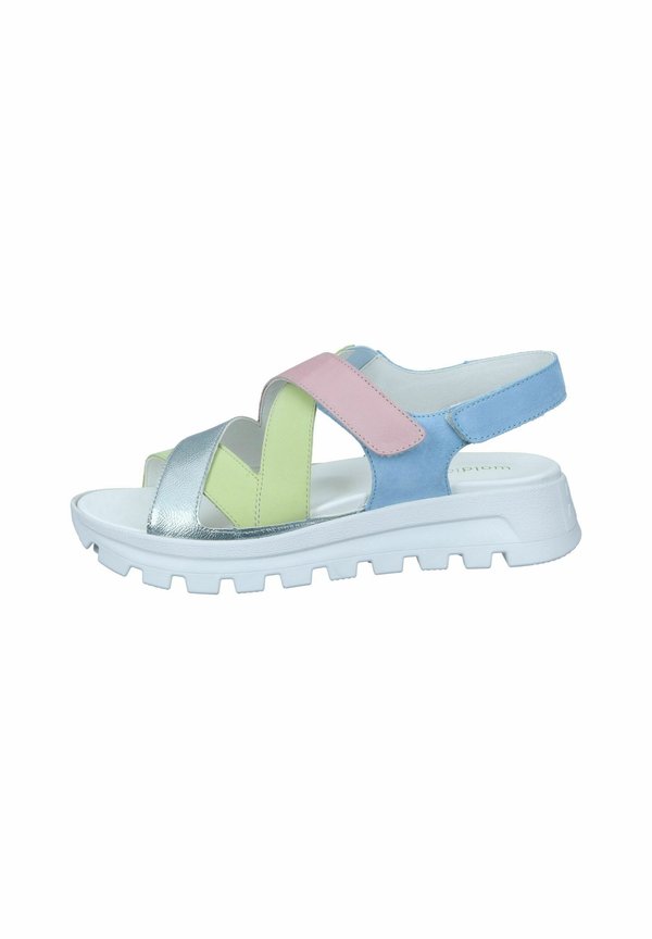 Plateausandalette - menta lime candy ciel