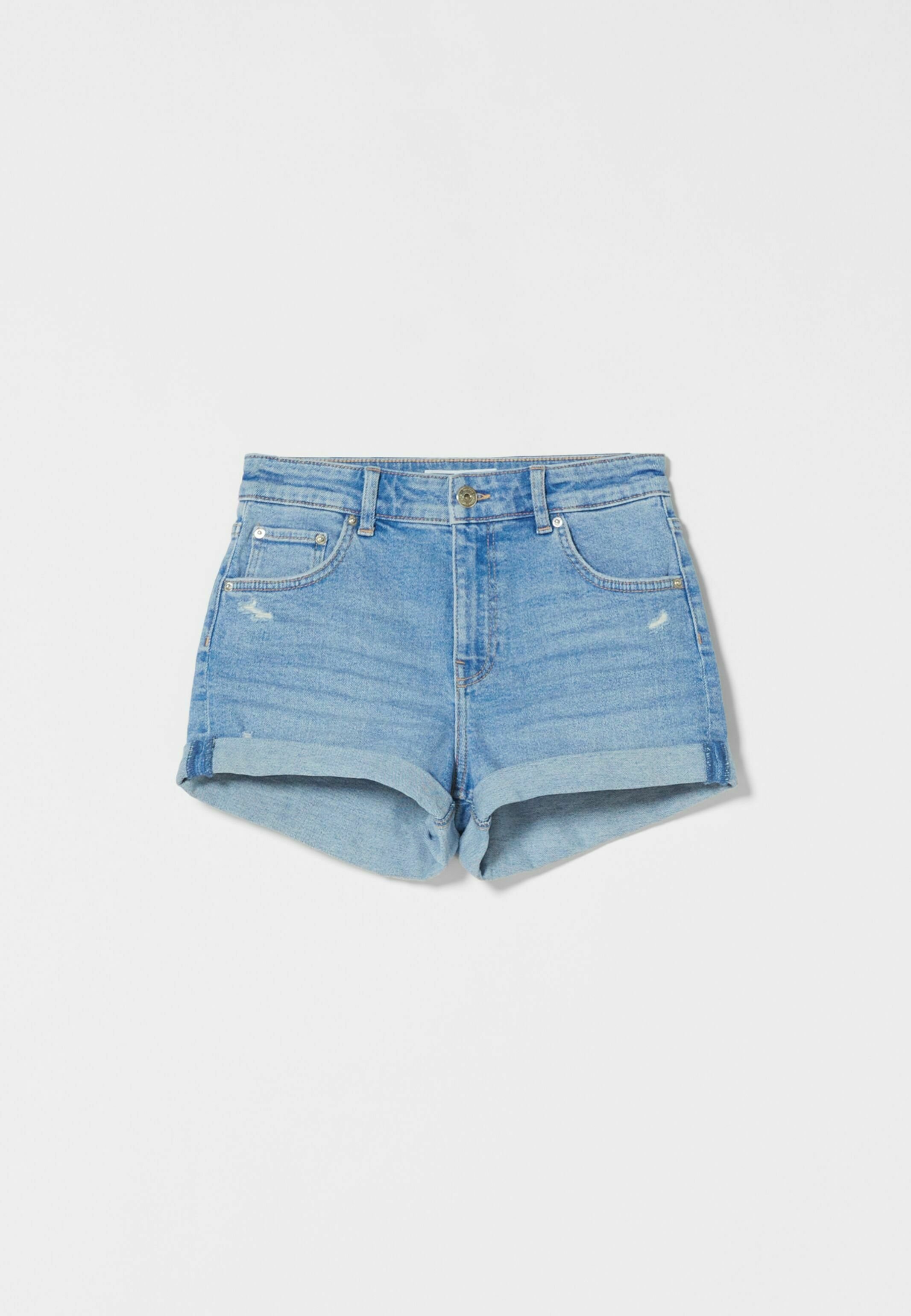 Bershka BASIC - Denim shorts - blue - Zalando.de