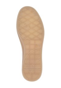 Suela de zapato de goma beige claro con patrón de zigzag texturizado, con el nombre de la marca "remonte" y la talla "37" en relieve. Diseño duradero y flexible.