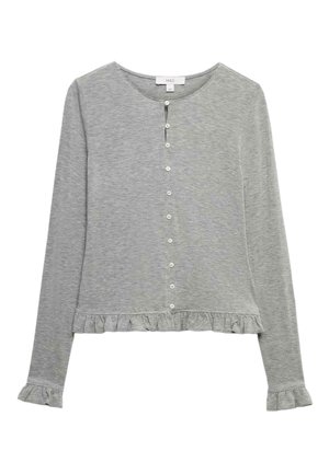 Marks & Spencer, RUFFLE BUTTON THROUGH CARDIGAN. - Cardigan - charcoal