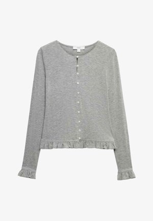 Marks & Spencer, RUFFLE BUTTON THROUGH CARDIGAN. - Cardigan - charcoal