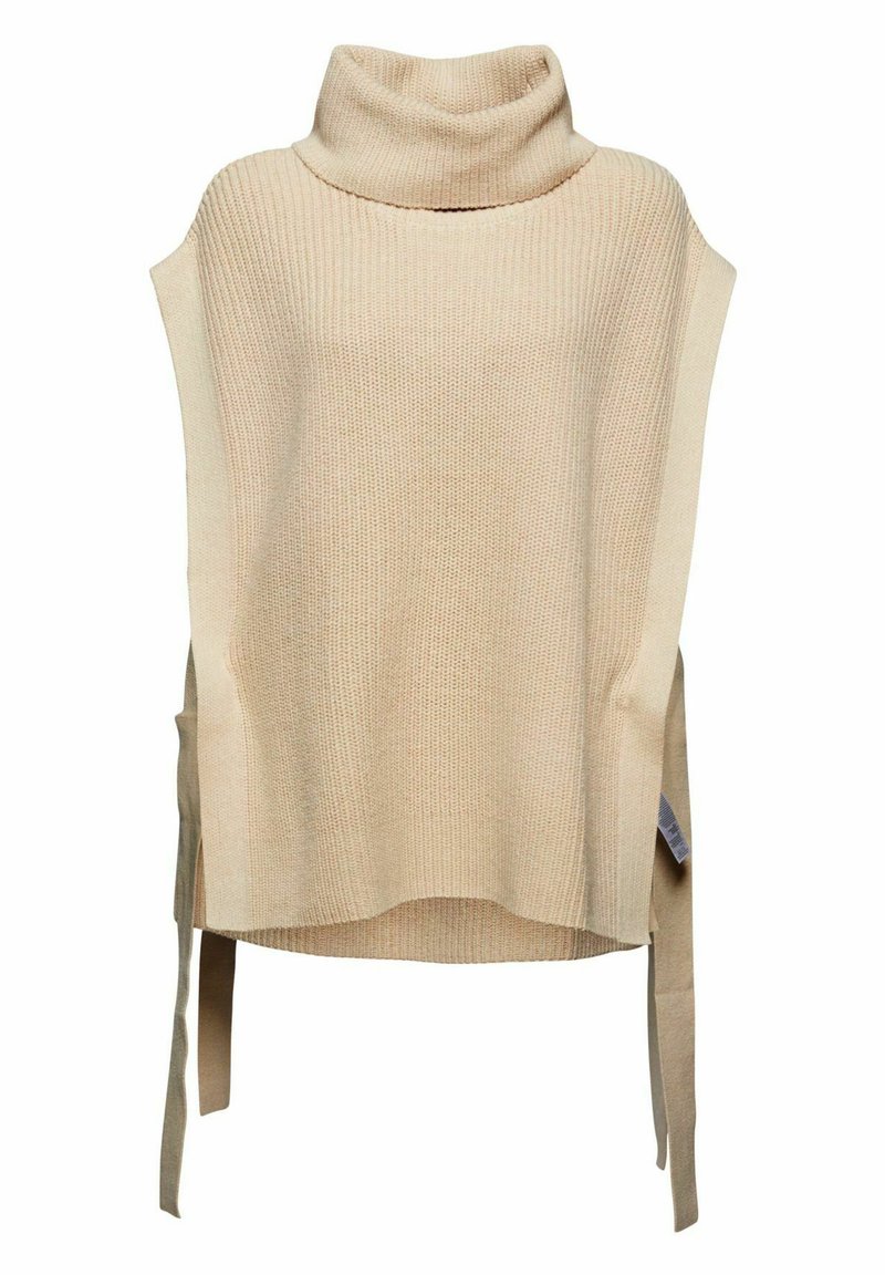 Damen Strickjacken | edc by Esprit ROLLKRAGEN MIT SEITLICHEN BINDEBÄNDERN Strickpullover beige - GU03194 Damen Strickjacken | edc by Esprit ROLLKRAGEN MIT SEITLICHEN BINDEBÄNDERN Strickpullover beige - GU03194