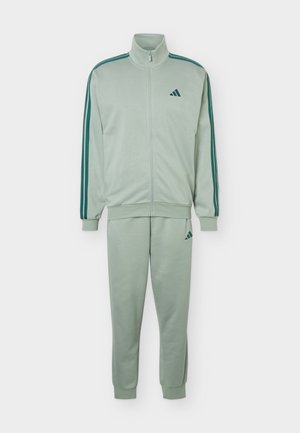 adidas Sportswear, 3-STRIPES FLEECE TRACKSUIT - Анцуг - silver-coloured green/collegiate green