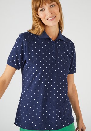 Poloshirt - Navy Polka Dots