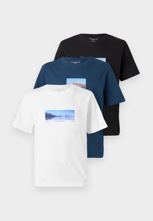 JCOPOINT PHOTO PRINT TEE CREW 3 PACK - Print T-shirt - bright white/black/titan