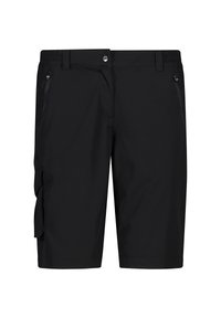 Sorte cargo shorts lavet af let og åndbart stof. Har flere lommer, en knaplukning og et lige ben design.
