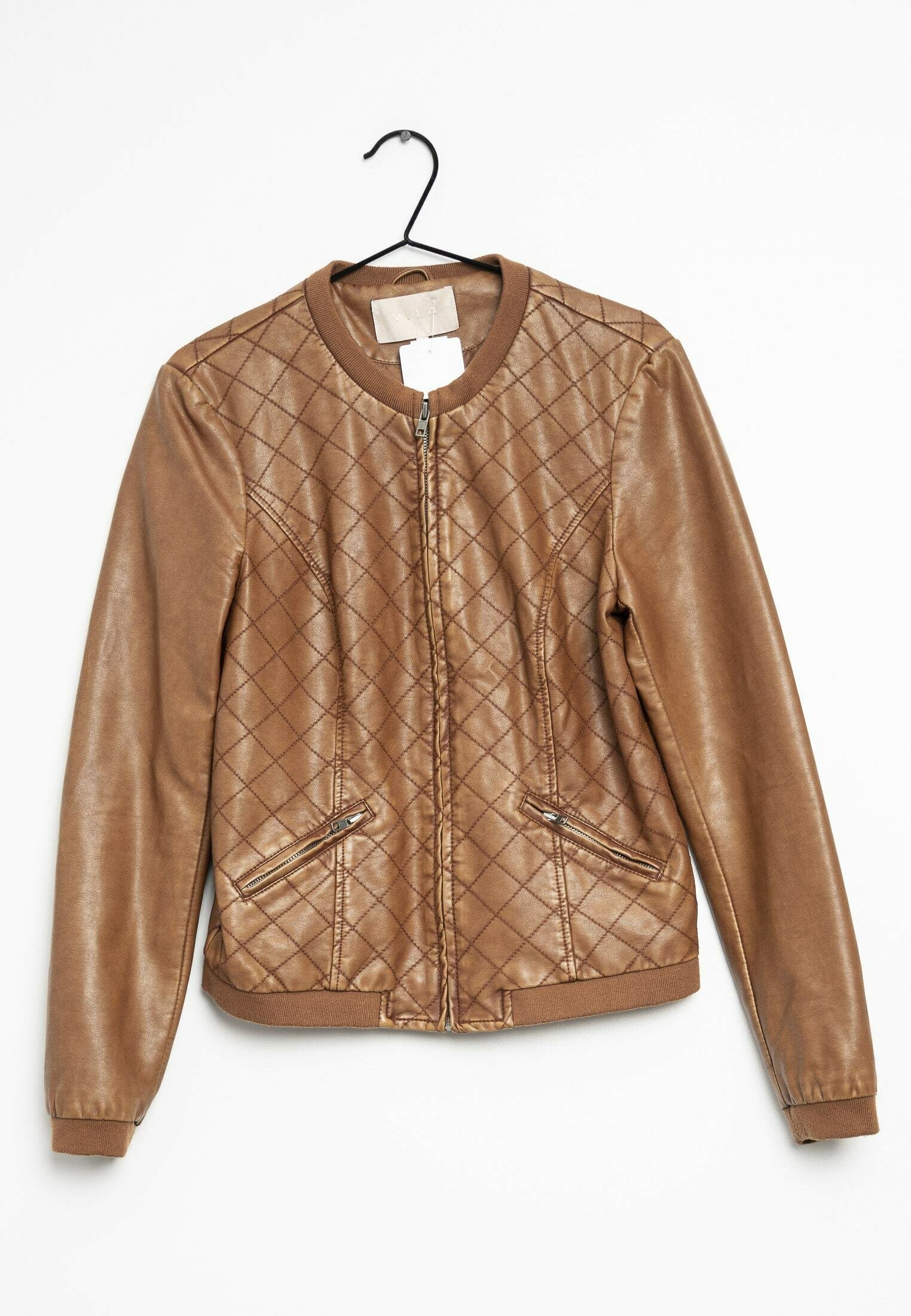 VILA Lederjacke brown/braun (Pre-owned) Zalando