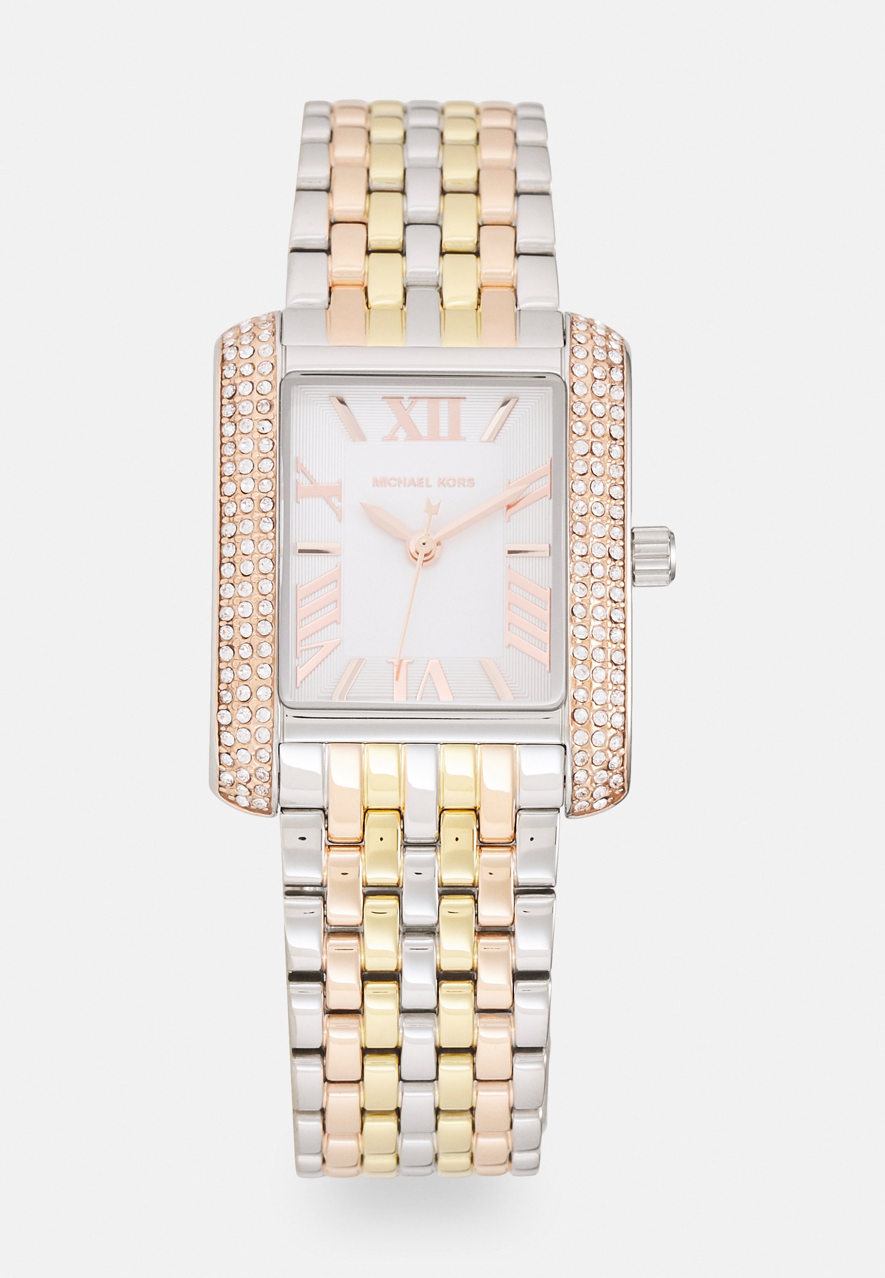 Michael Kors Rose Gold and Silver Crystal-Accented Link Watch Michael Kors Women main image 4