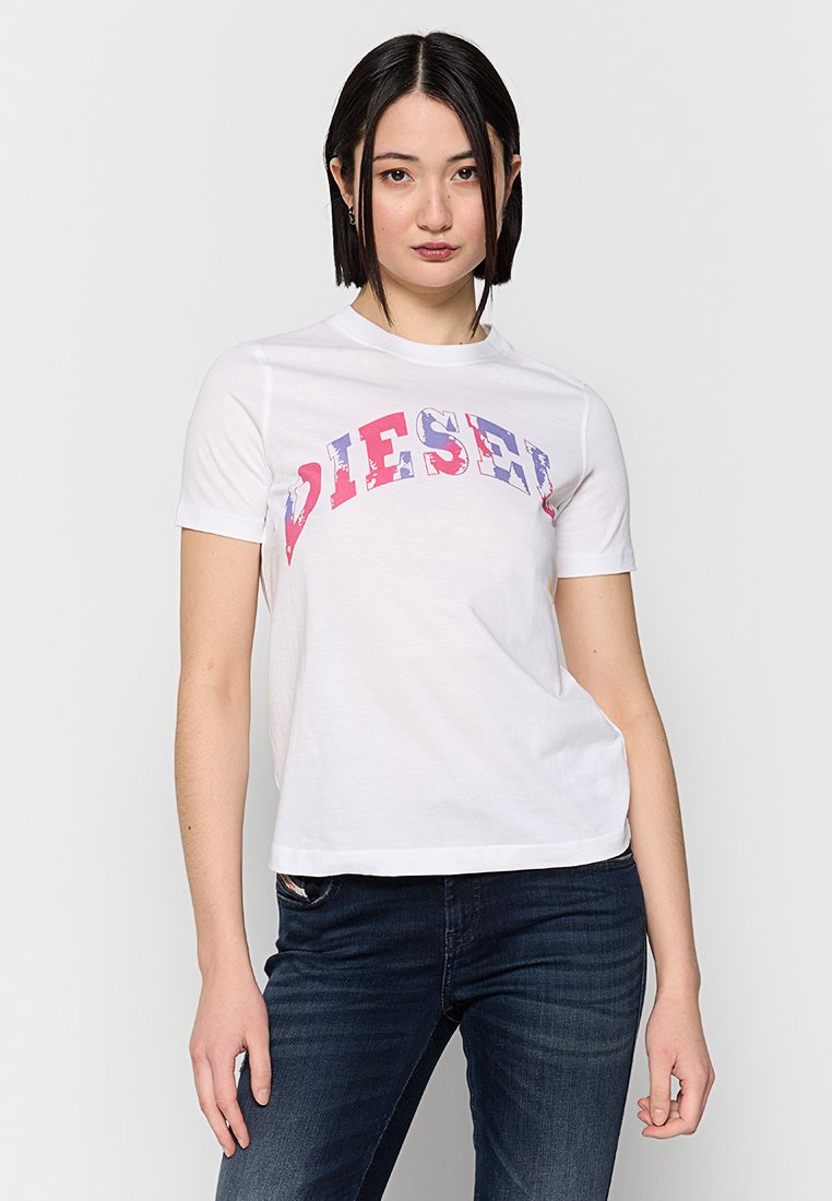 Diesel T-shirt print wit Diesel T-shirt print wit