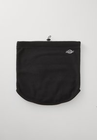 Fekete gyapjú nyakmelegítő ívelt alsó éllel �és húzózsinórral a tetején. A Dickies logója a fronton található.