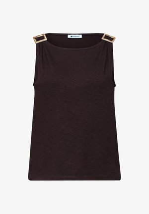 Street One, TOP MIT RUNDHALS UND SCHULTERDETAIL - Top - espresso brown