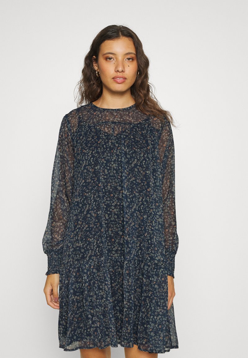 Polo Ralph Lauren BLOCK PRINT COTTON LINEN DRESS - Vestito Di Maglina Blue Orbit Diamonds Po221c0h6 K11