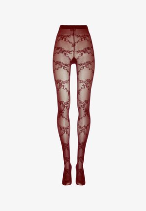Wolford, FLORAL LACE TIGHTS - Panty - bordeaux
