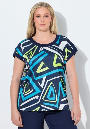 GRAFISCHER RUNDHALS HALBARM - T-shirt print - marine