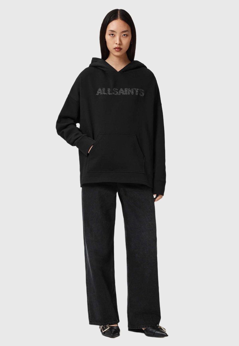 Sweat AllSaints Gris Zippé Femme – Taille XS – Capuche Intégrale
