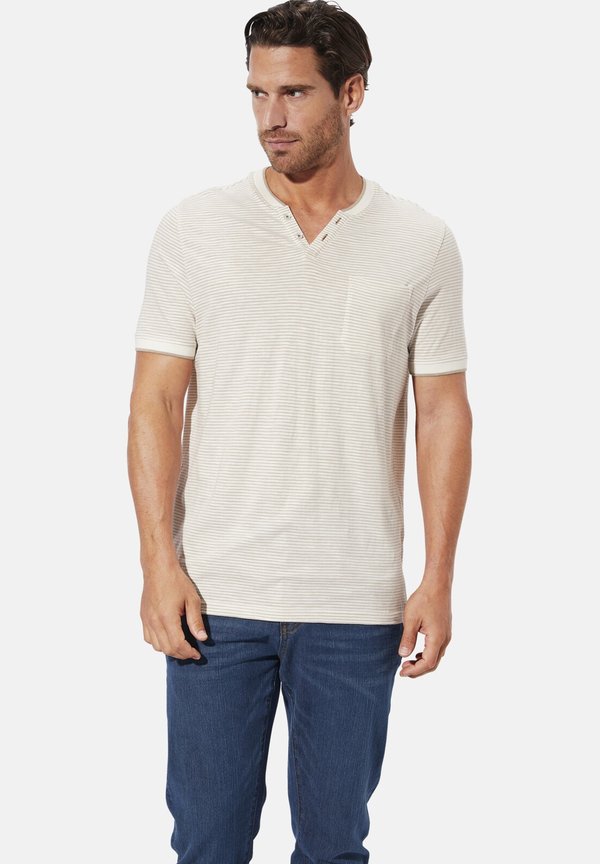 CARNOR - T-Shirt print - wollweiß gestreift