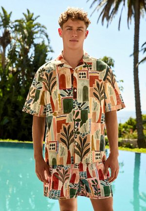 Next, REGULAR FIT - SEERSUCKER 5 INCH SWIM SHORTS . - Badeshorts - orange scenic
