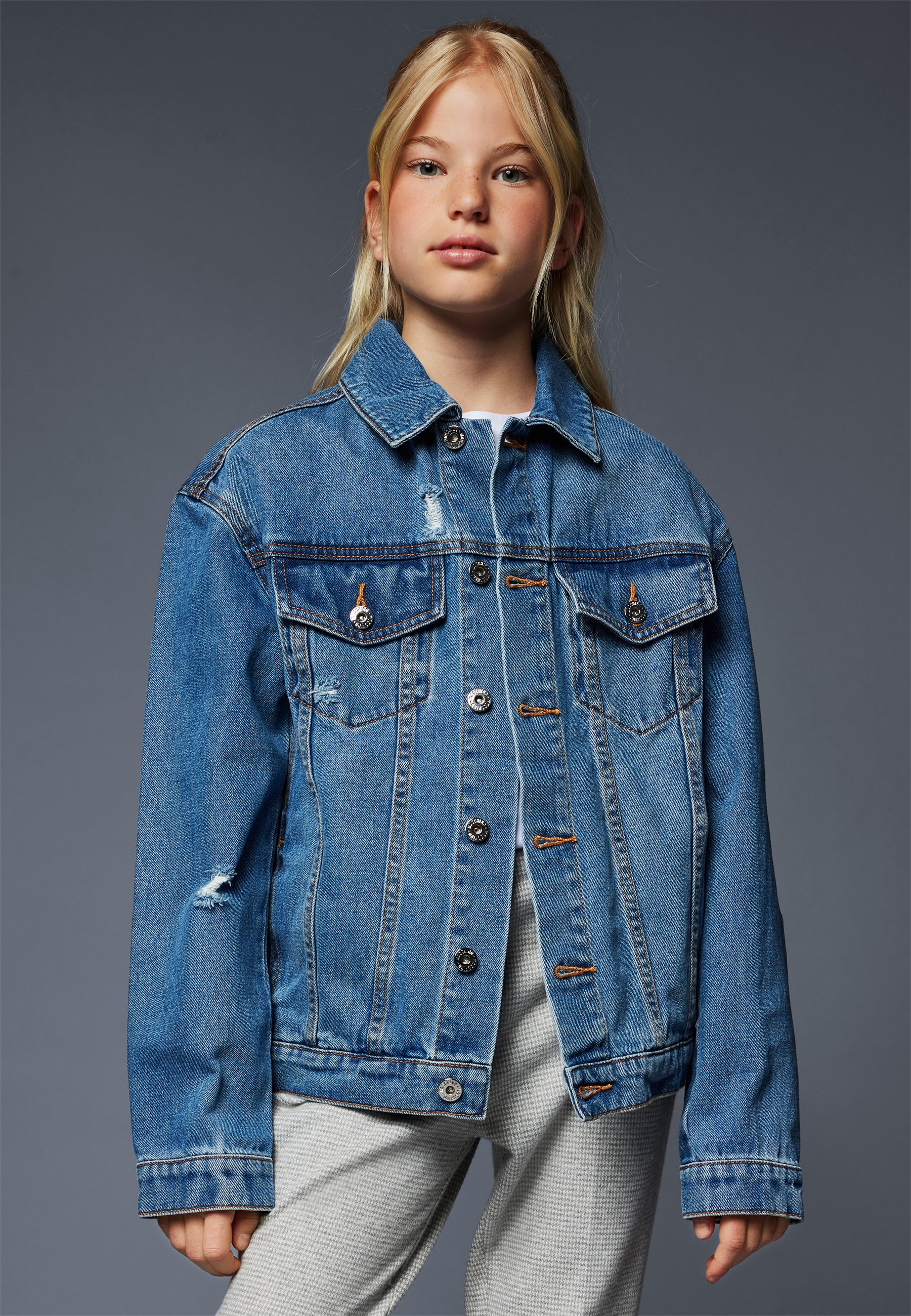 Moschino Cropped Boxy Denim Jacket Moschino Pocketed cropped denim