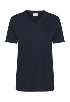 Kaffe, KAMARIA V-NECK - T-paita - midnight marine