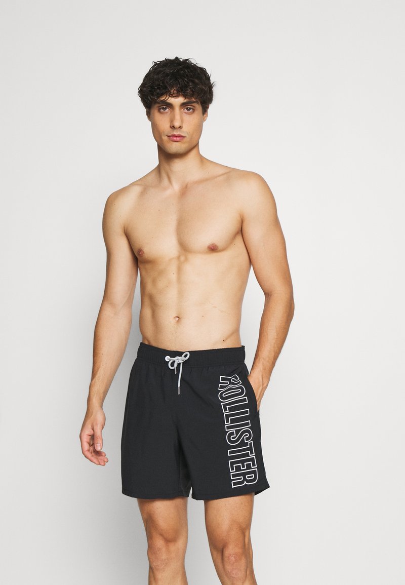Hollister Co. SOLID GUARD Swimming shorts black graphic/black