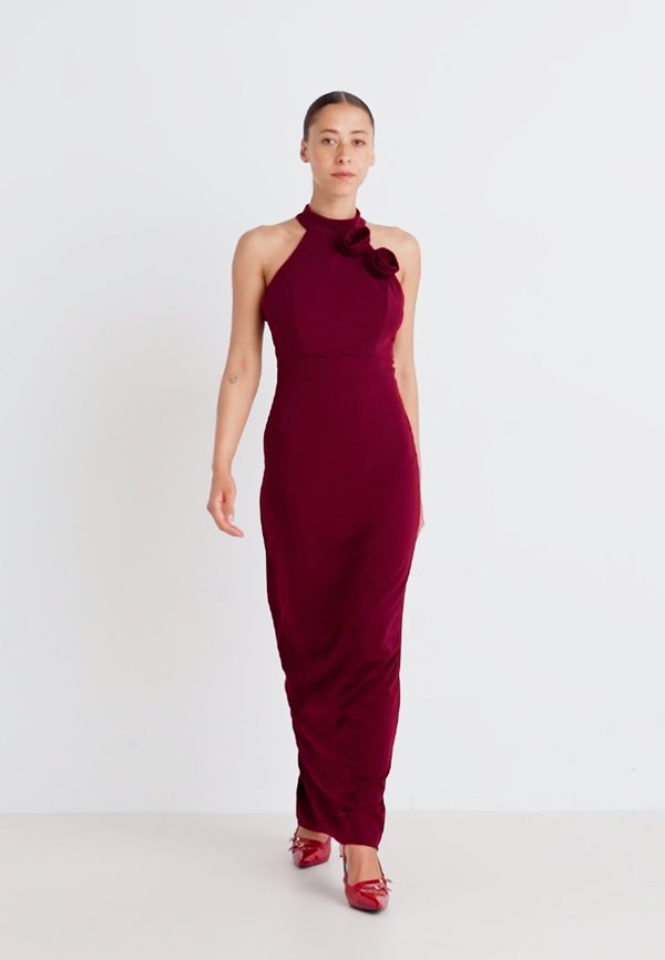 WEDDING CHARLOTTE FLOWER MAXI - Jersey dress - wine4