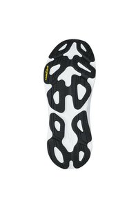 Suola di scarpa con base in gomma nera e accenti bianchi. Testurizzata con motivi vari per la presa; include il marchio "Goodyear" in giallo.