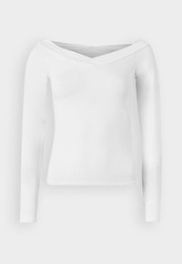 PCMALIVA OFF SHOULDER V NECK  - Langærmet T-shirt - bright white