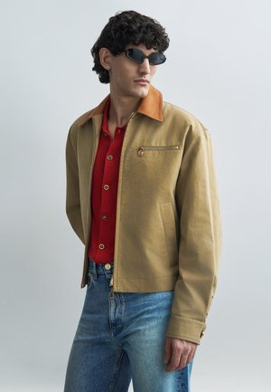 BLOUSON SOFT HAND FABRIC CONTRAST - Giacca da mezza stagione - warm beige