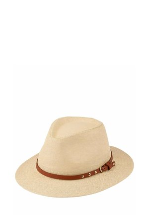 WIDE BRIM WITH BELT DETAIL - Hat - beige