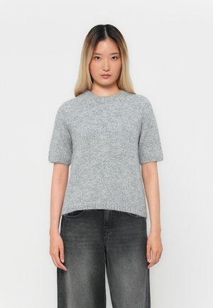OBJSAGGIA PULLOVER - Strikkegenser - medium grey melange