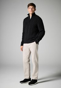 Next TEXTURED PREMIUM SOFT TOUCH ZIP NECK - Pulóver - dark red