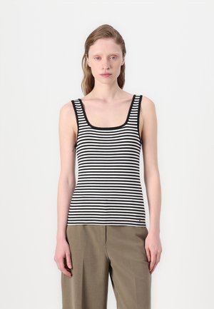 SLIM SQUARE TANK - Débardeur - ecru/black