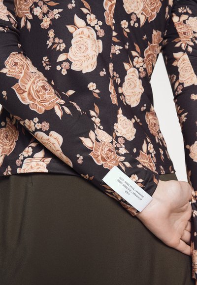 ROKH GATHERED DETAIL - Maglietta a manica lunga - black